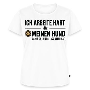 Harte Arbeit für meinen Hund - Frauen Premium Bio T-Shirt - Weiß - Vorne - AI Model Female 172 dark (172cm)