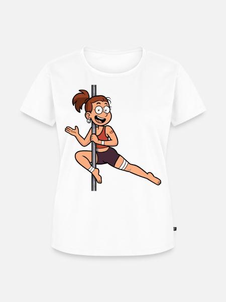 Pole Dance Cartoon – Lustige Dancerin - Frauen Premium Bio T-Shirt - Weiß
