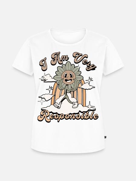 Lustiges Sonnenblumen-T-Shirt - Frauen Premium Bio T-Shirt - Weiß