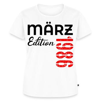 41. Geburtstag März 1986 - Frauen Premium Bio T-Shirt - Weiß - Vorne - AI Model Female 172 dark (172cm)
