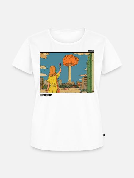 Selfie vor Atompuff - Frauen Premium Bio T-Shirt - Weiß