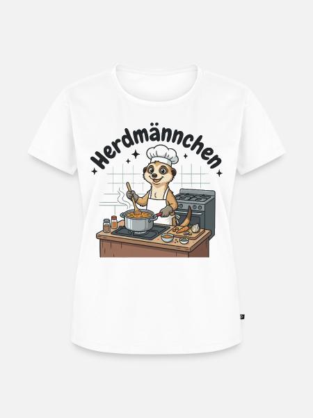 Herdmännchen Koch Erdmännchen am Herd  - Frauen Premium Bio T-Shirt - Weiß