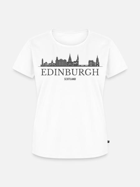 Edinburgh Schottland, Edinburgh Skyline - Frauen Premium Bio T-Shirt - Weiß
