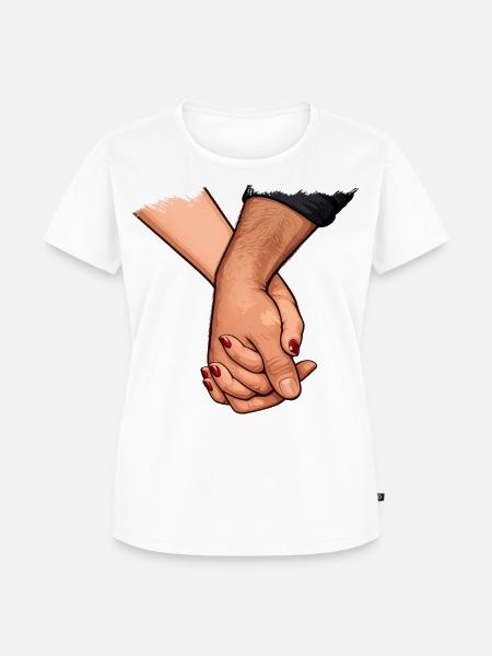 Händchenhalten Verbundene Nähe - Frauen Premium Bio T-Shirt - Weiß
