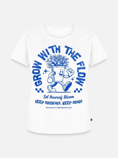 Wachse mit dem Fluss - Frauen Premium Bio T-Shirt - Weiß