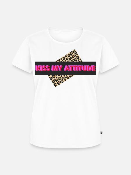 Kiss My Attitude - Frauen Premium Bio T-Shirt - Weiß