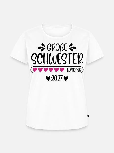 Große Schwester 2027 loading - Frauen Premium Bio T-Shirt - Weiß