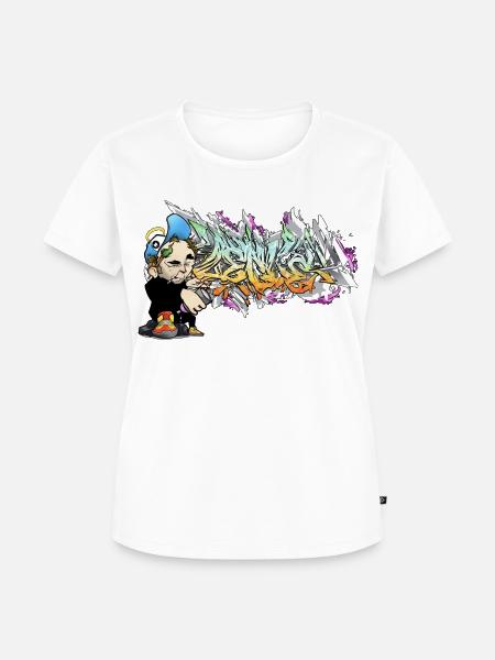Graffiti Figur mit urbaner Letterkunst - Frauen Premium Bio T-Shirt - Weiß