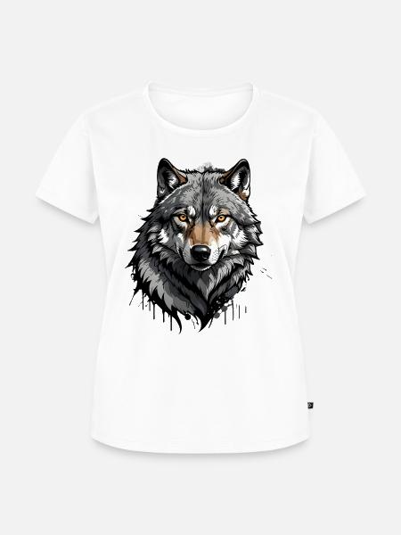 Wolf - Frauen Premium Bio T-Shirt - Weiß