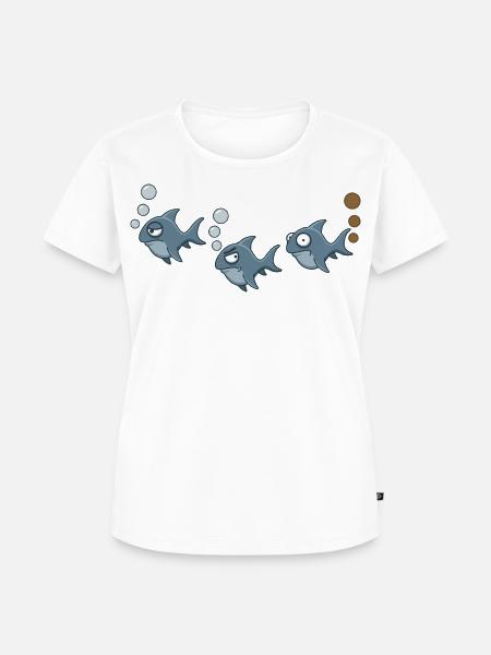 Lustiges Hai-Trio - Frauen Premium Bio T-Shirt - Weiß