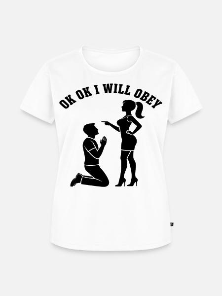 Kniender Heiratsantrag Gehorsam - Frauen Premium Bio T-Shirt - Weiß