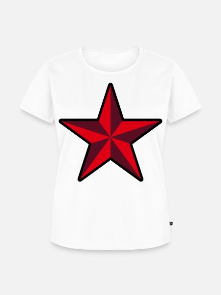Roter Stern (Revolution / Outline / 3C) - Frauen Premium Bio T-Shirt - Weiß