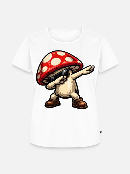Dabbing Pilz - Frauen Premium Bio T-Shirt - Weiß