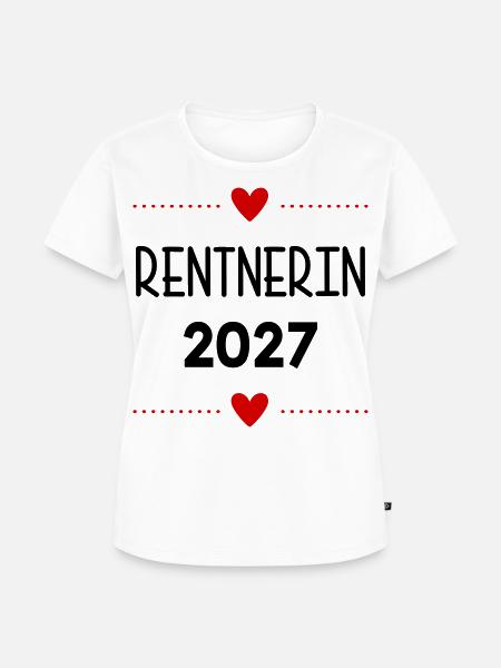 Rente, Rentnerin 2027 Herz - Frauen Premium Bio T-Shirt - Weiß
