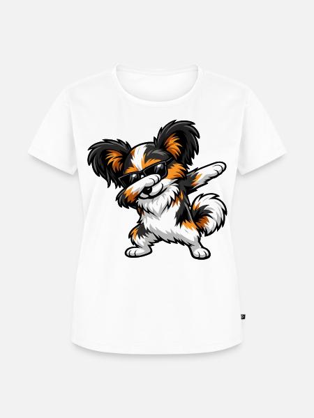 Dabbing Papillon im Comic Stil - Frauen Premium Bio T-Shirt - Weiß