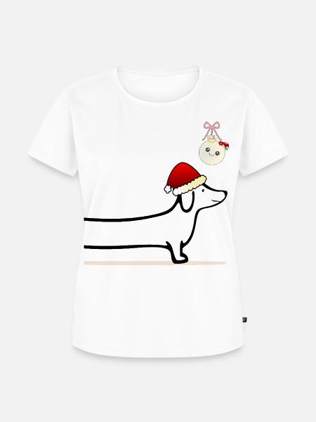 Weihnachten Hunde Dackel - Frauen Premium Bio T-Shirt - Weiß
