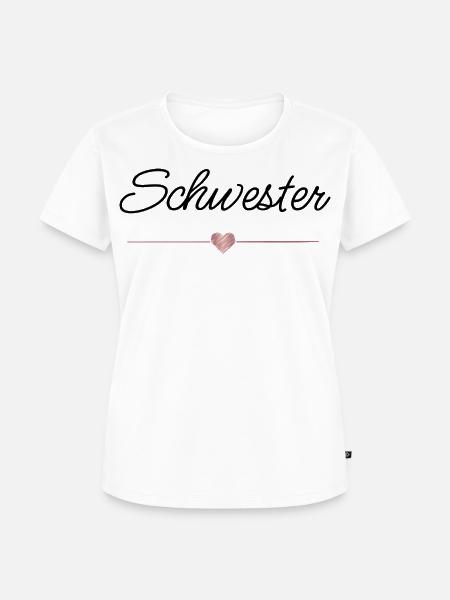 Schwester Herz Geschenk Familie Liebe - Frauen Premium Bio T-Shirt - Weiß