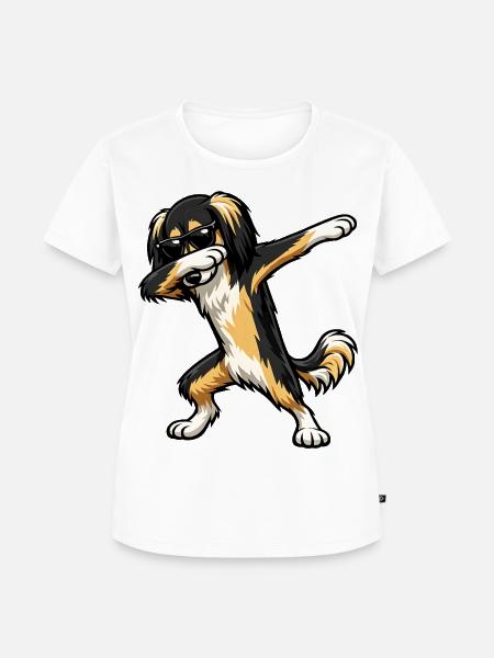 Dabbing Saluki im Comic Stil - Frauen Premium Bio T-Shirt - Weiß
