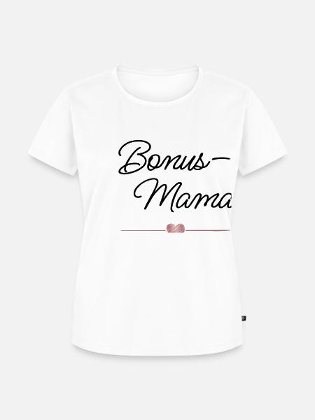 Beste Bonus-Mama mit Herz – Geschenk - Frauen Premium Bio T-Shirt - Weiß