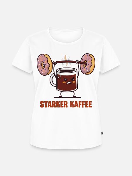 Starker Kaffee - Kaffee & Donuts Fitness - Frauen Premium Bio T-Shirt - Weiß