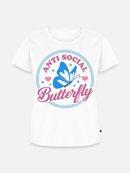 Anti Social Butterfly - Frauen Premium Bio T-Shirt - Weiß