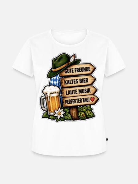 Gute Freunde Kaltes Bier - Frauen Premium Bio T-Shirt - Weiß
