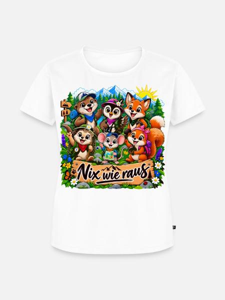 Waldtiere Outdoor - Frauen Premium Bio T-Shirt - Weiß
