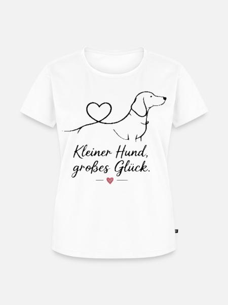 Kleiner Hund, großes Glück - Frauen Premium Bio T-Shirt - Weiß