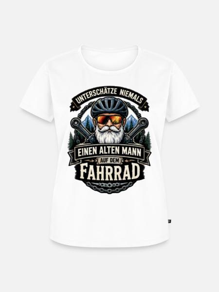 Alter Mann auf dem Fahrrad - Frauen Premium Bio T-Shirt - Weiß