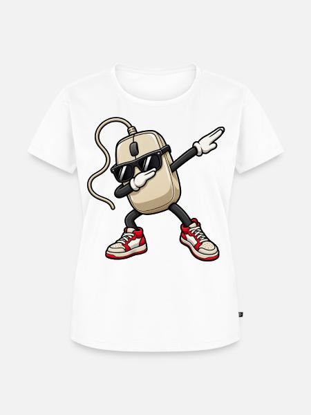 Dabbing Retro Computermaus - Frauen Premium Bio T-Shirt - Weiß