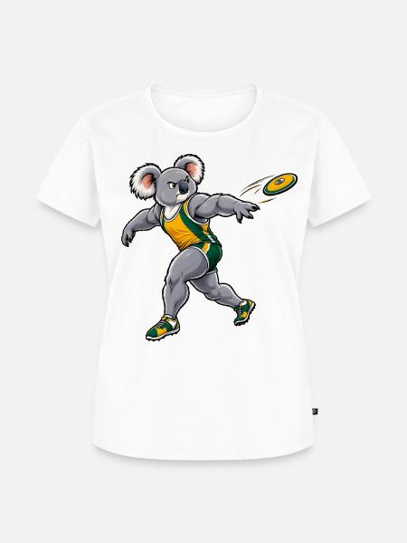 Koala beim Diskuswurf – Leichtathletik - Frauen Premium Bio T-Shirt - Weiß
