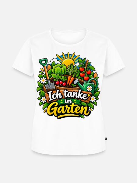 Ich tanke im Garten - Frauen Premium Bio T-Shirt - Weiß