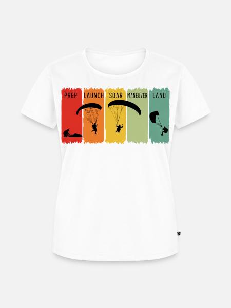Retro-Paragliding-Schritte starten Soar Land Geschenk - Frauen Premium Bio T-Shirt - Weiß