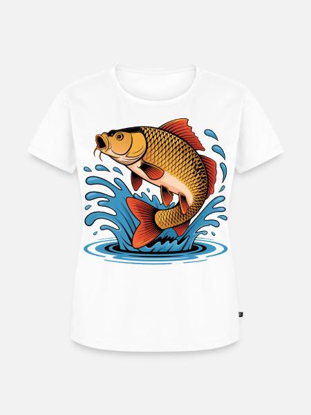Karpfen Angeln - Frauen Premium Bio T-Shirt - Weiß