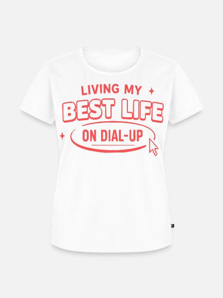 Bestes Leben im Dial-Up - Frauen Premium Bio T-Shirt - Weiß