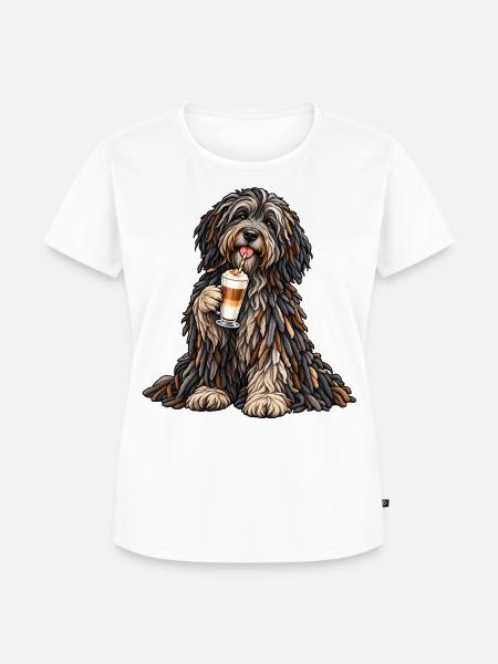 Bergamasker mit Latte Macchiato - Frauen Premium Bio T-Shirt - Weiß