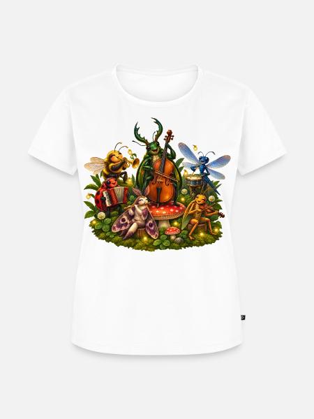 Waldmusik der Glühkäferbande Käferkonzert - Frauen Premium Bio T-Shirt - Weiß