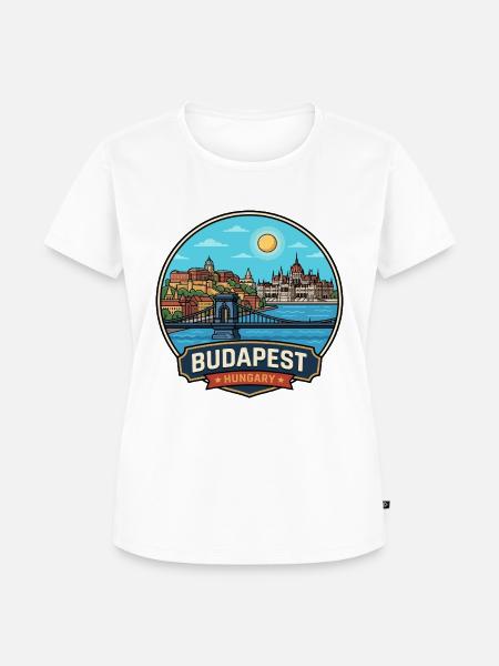 Donauabzeichen des Budapest-Ungarn-Parlaments - Frauen Premium Bio T-Shirt - Weiß