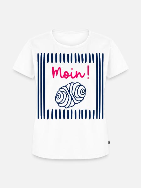 Moin Hamburg Franzbrötchen - Frauen Premium Bio T-Shirt - Weiß