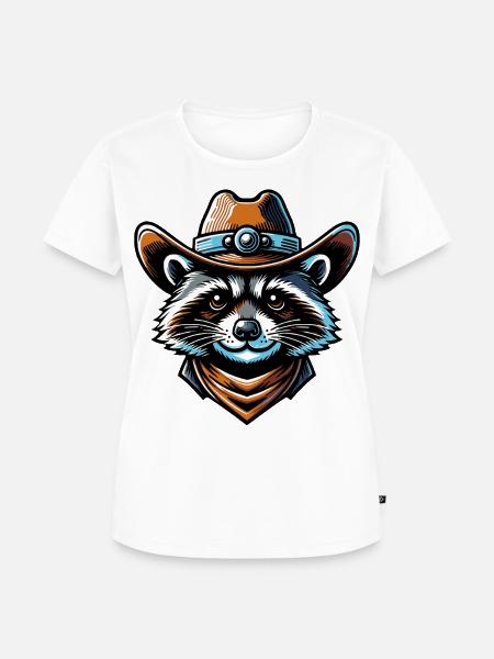 Western Waschbär - Frauen Premium Bio T-Shirt - Weiß