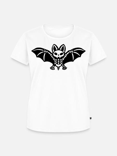 Skelettfledermaus (Schwarz) - Frauen Premium Bio T-Shirt - Weiß