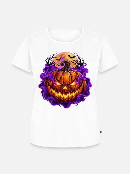 Lila Nebel-Kürbis - Frauen Premium Bio T-Shirt - Weiß