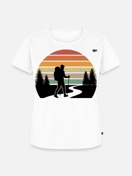 Sonnenuntergang Wanderer Pfad - Frauen Premium Bio T-Shirt - Weiß