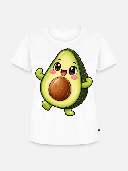 Avocado Kawaii Style – Süßes Fruchtmotiv - Frauen Premium Bio T-Shirt - Weiß