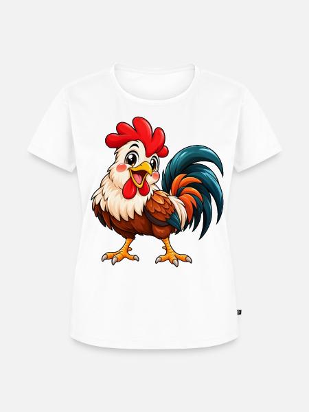 Hahn Kawaii Style – Süßer Hahn - Frauen Premium Bio T-Shirt - Weiß
