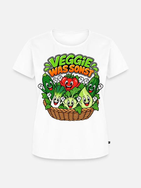 Fröhliche Gemüsebande im Körbchen - Frauen Premium Bio T-Shirt - Weiß