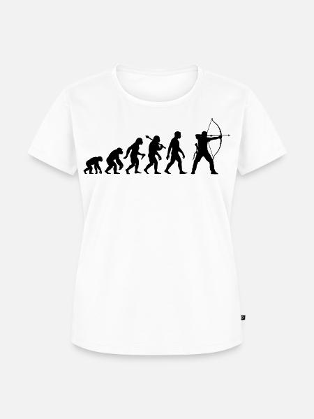 Bogenschütze Evolution Für Hobby Bogenschießen - Frauen Premium Bio T-Shirt - Weiß