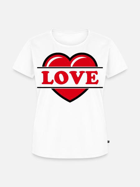 Herz / Herzchen / Love / Liebe (Red 2C) - Frauen Premium Bio T-Shirt - Weiß