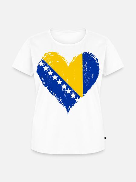 Bosnien Herzflagge Grunge - Frauen Premium Bio T-Shirt - Weiß