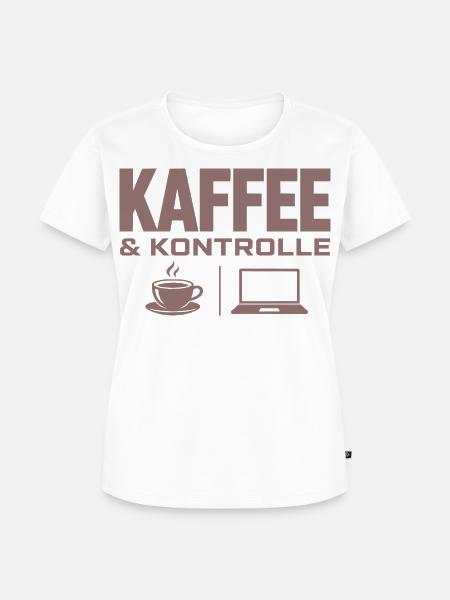 Kaffee & Kontrolle Tech-Motiv - Frauen Premium Bio T-Shirt - Weiß